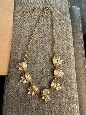 J. Crew Gold Crystal Cluster Necklace